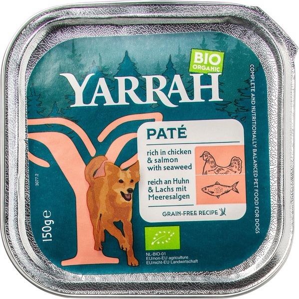 Yarrah Hondenpaté Kip & Zalm (150 gr)