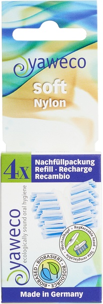 Yaweco Navul-Borstelkoppen Nylon, Soft (4 stuks)