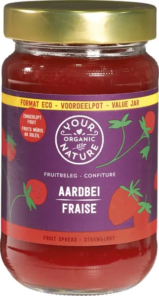 Your Organic Nature Fruitbeleg Aardbei Familiepot (375 gr)