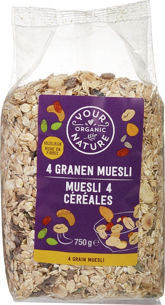 Your Organic Nature Muesli 4 Granen (750 gr)