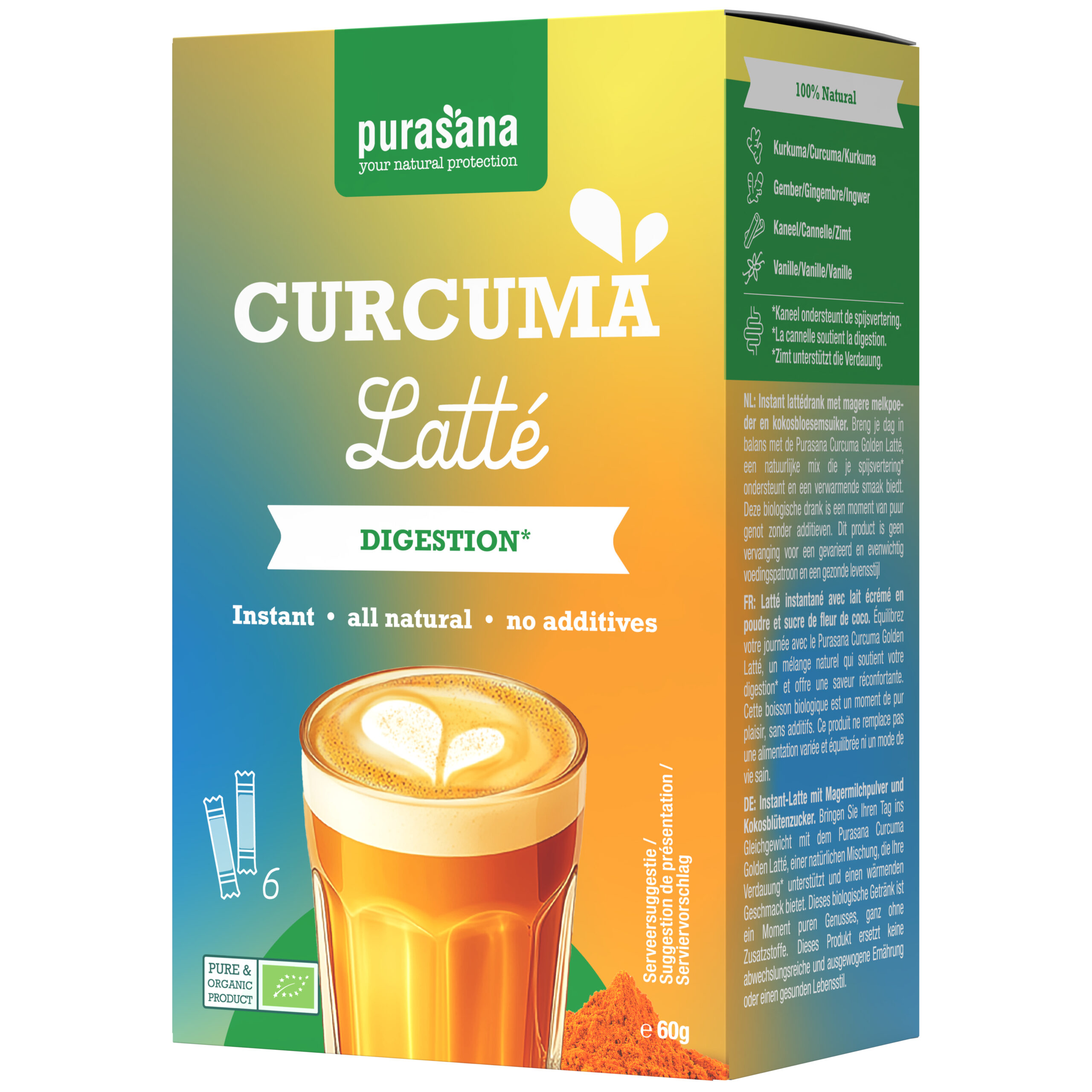 Purasana Curcuma Latté Bio (6 x 10 gr) - image 5
