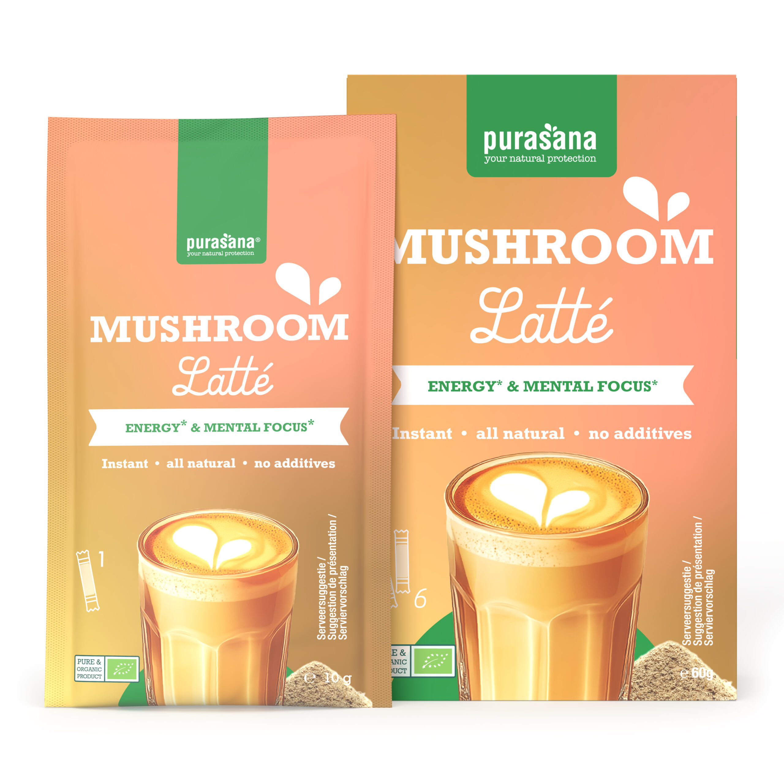 Purasana Mushroom Latté Bio (6 x 10 gr)