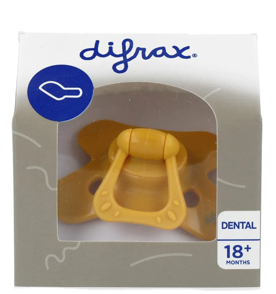 Difrax Fopspeen Dental 18 maand Geel (1 stuk)
