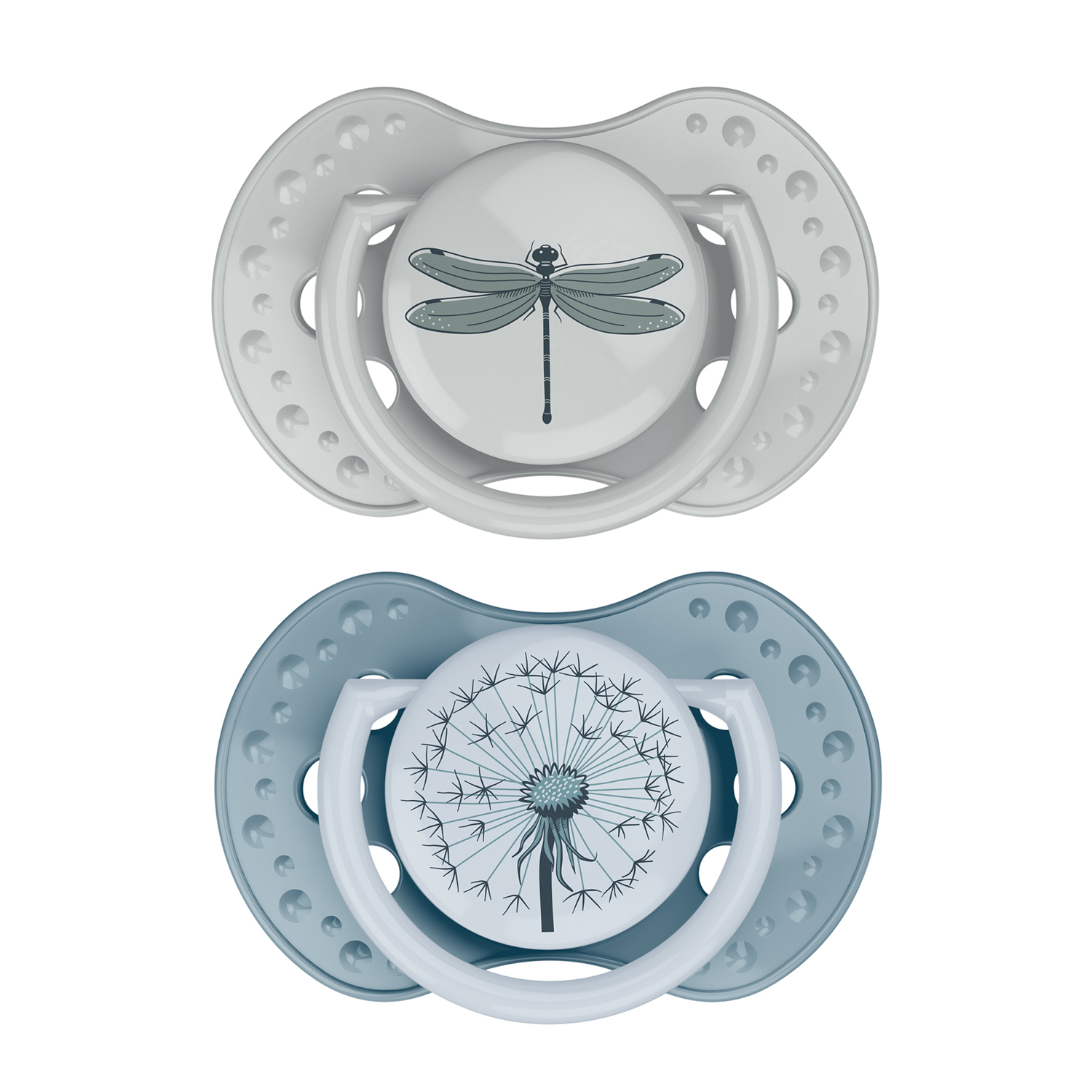 Difrax Fopspeen Dynamic 0-3 maand Botanic Blue/Green (2 stuk)