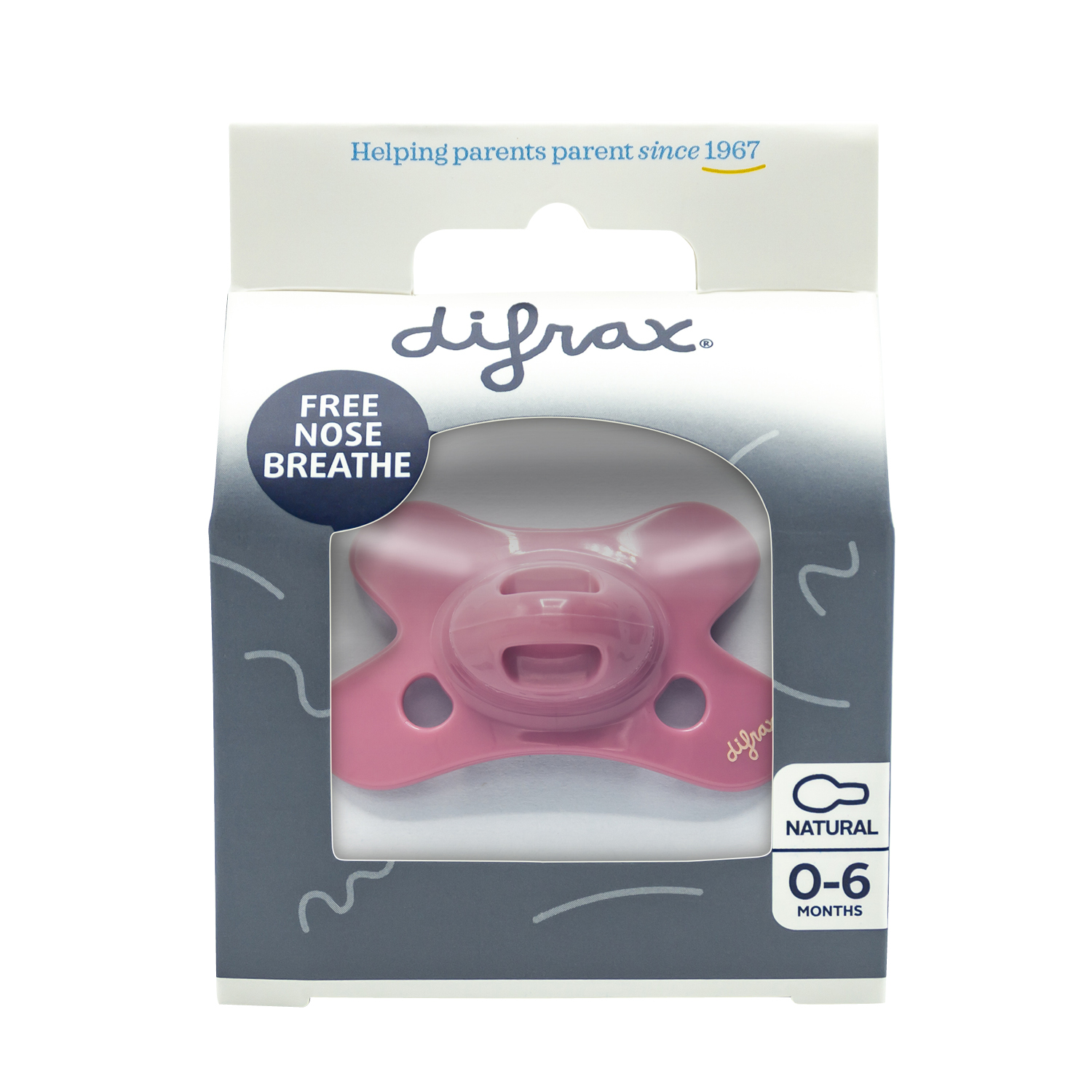 Difrax Fopspeen Natural 0-6 maand Raspberry (1 stuk)