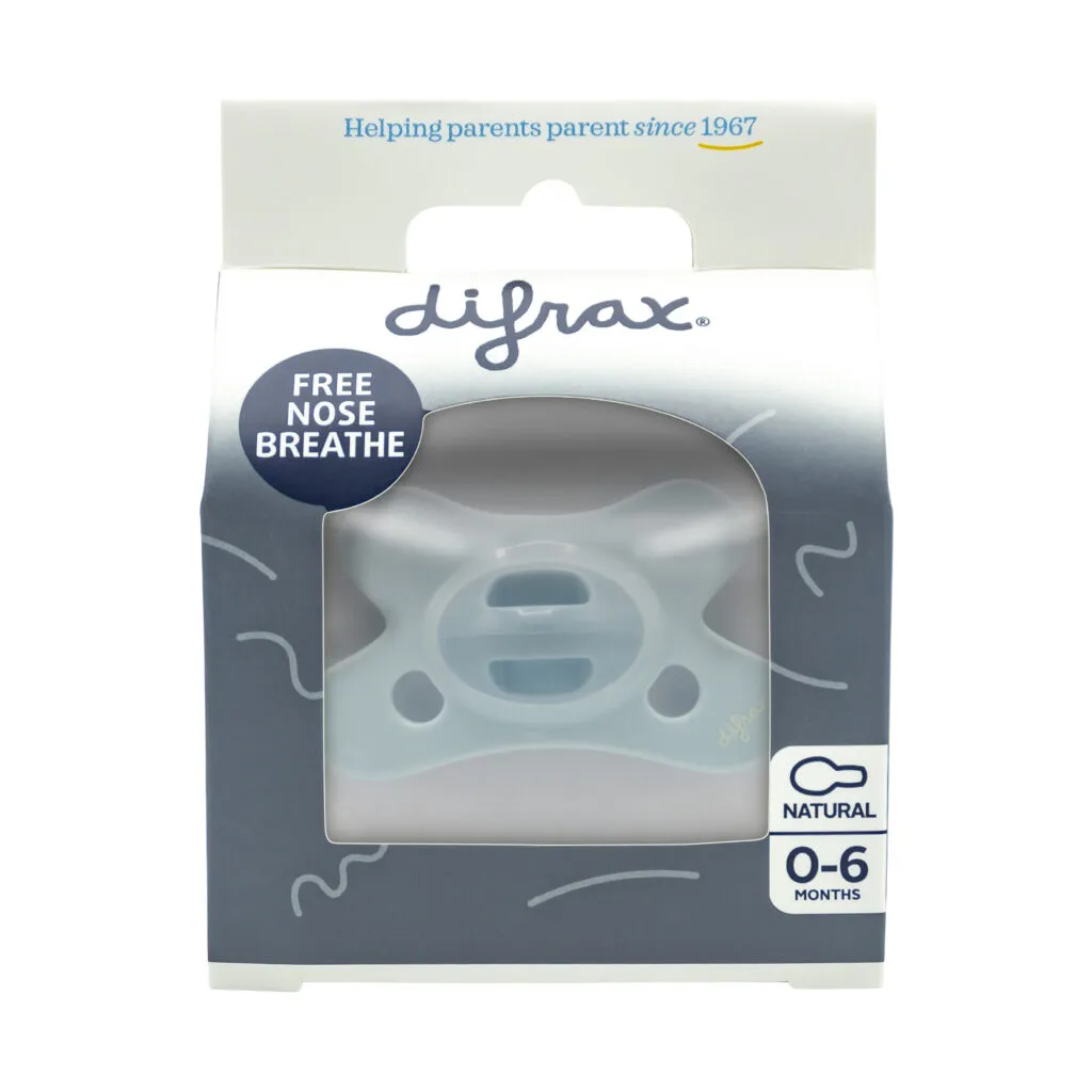Difrax Fopspeen Natural 0-6 maand Siliconen Blue (1 stuk)
