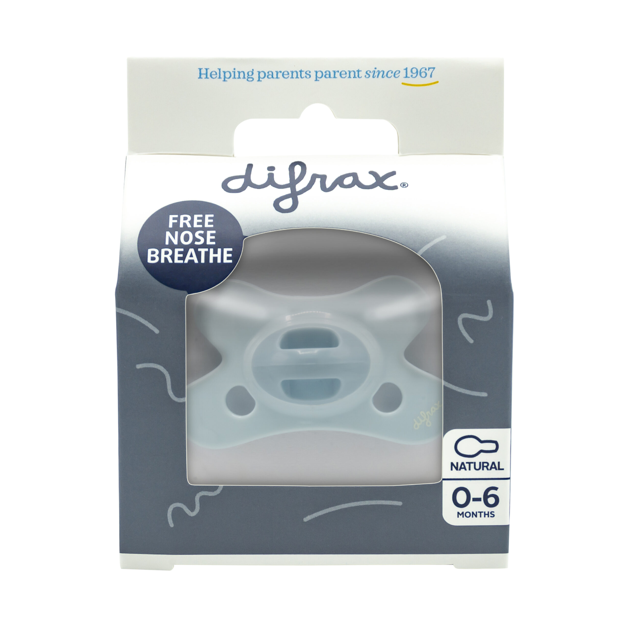 Difrax Fopspeen Natural 0-6 maand Siliconen Blue (1 stuk)