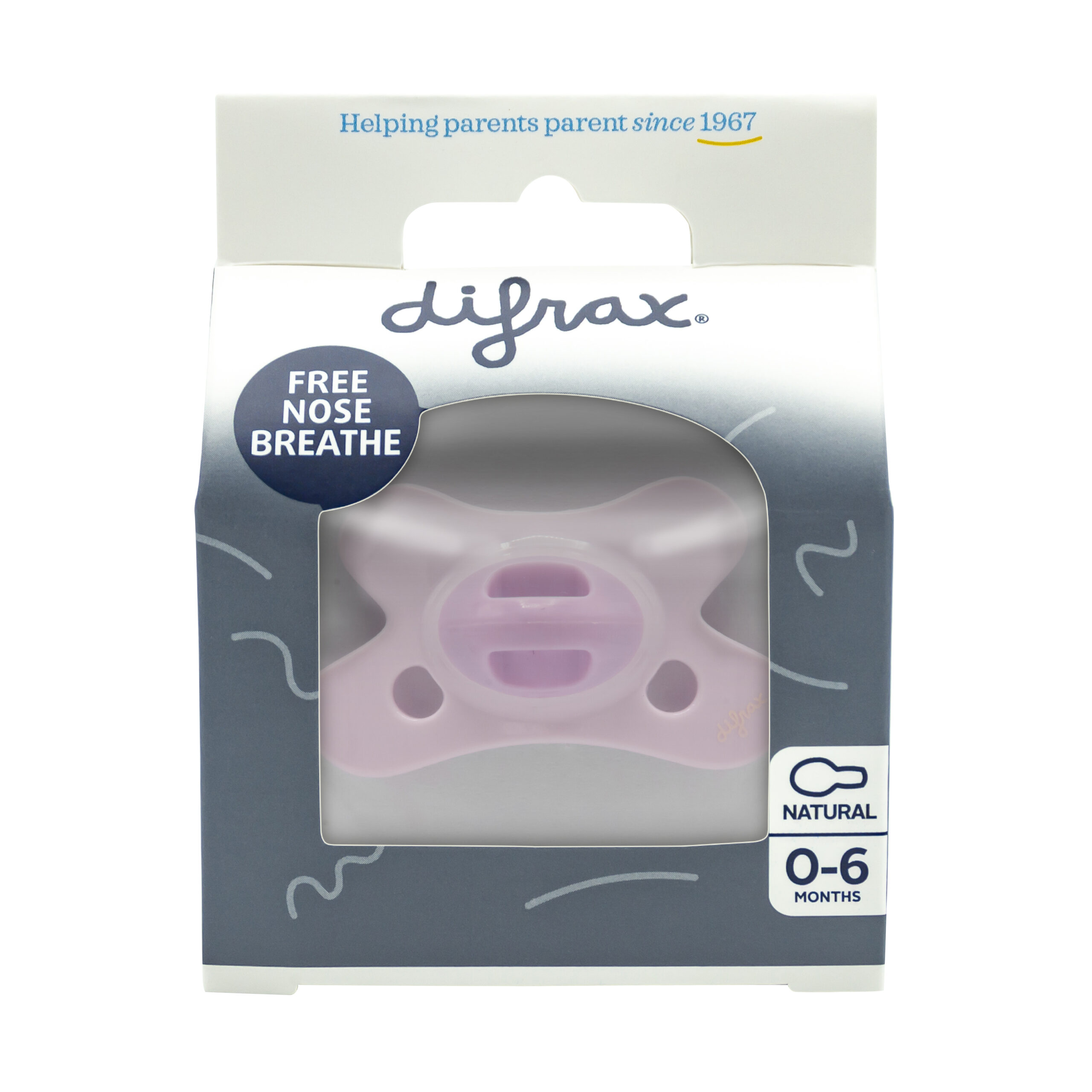 Difrax Fopspeen Natural 0-6 maand Siliconen Rose (1 stuk)