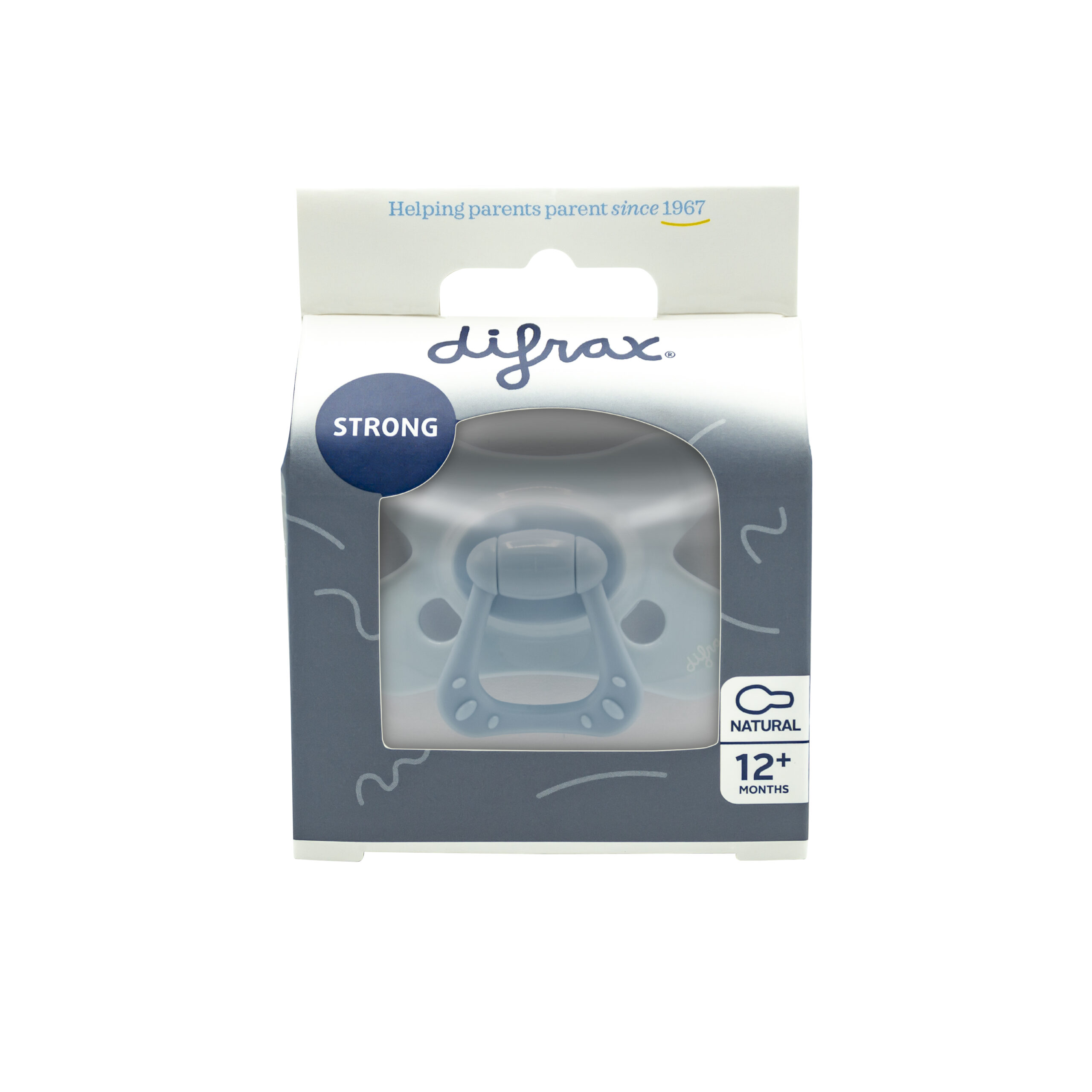 Difrax Fopspeen Natural 12 maand Siliconen Blue (1 stuk)