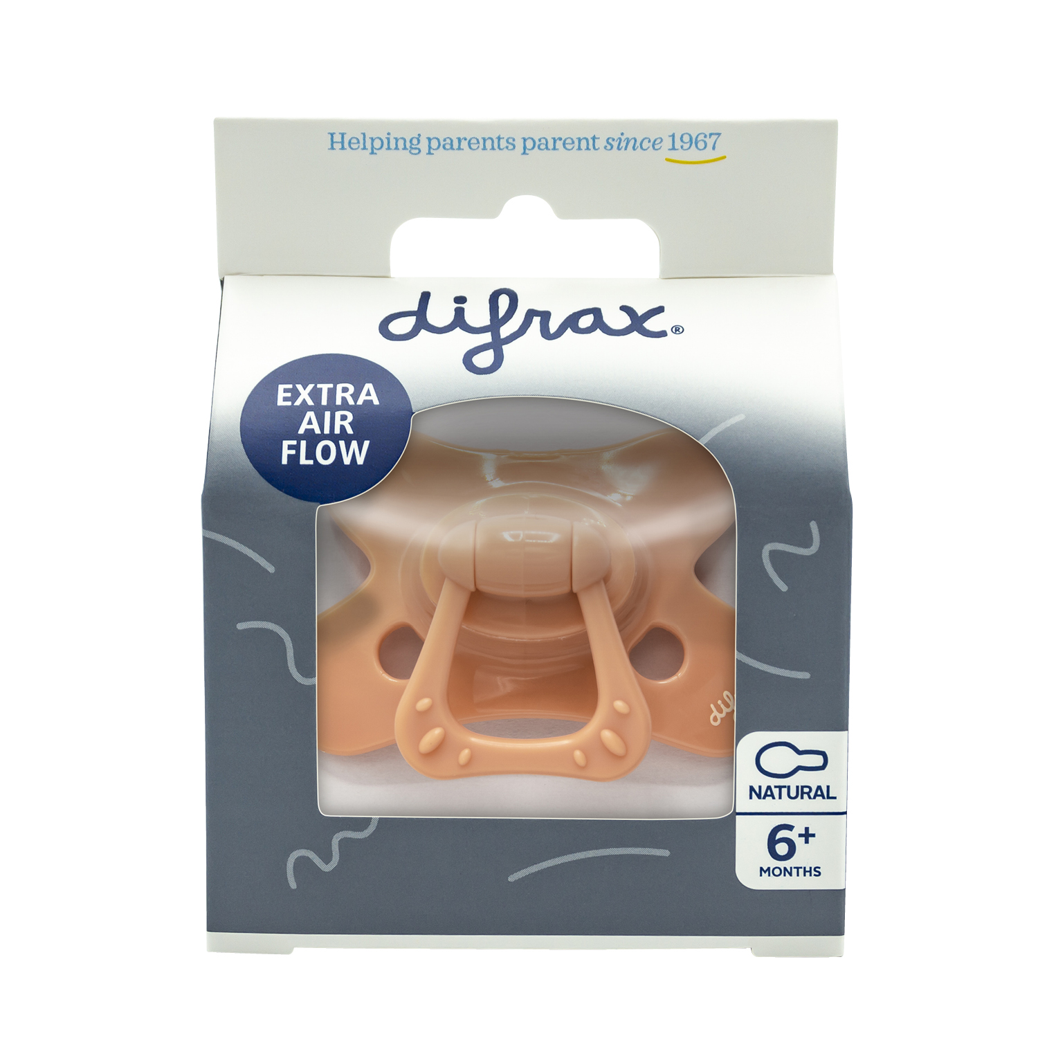 Difrax Fopspeen Natural 6 maand Peachy (1 stuk)