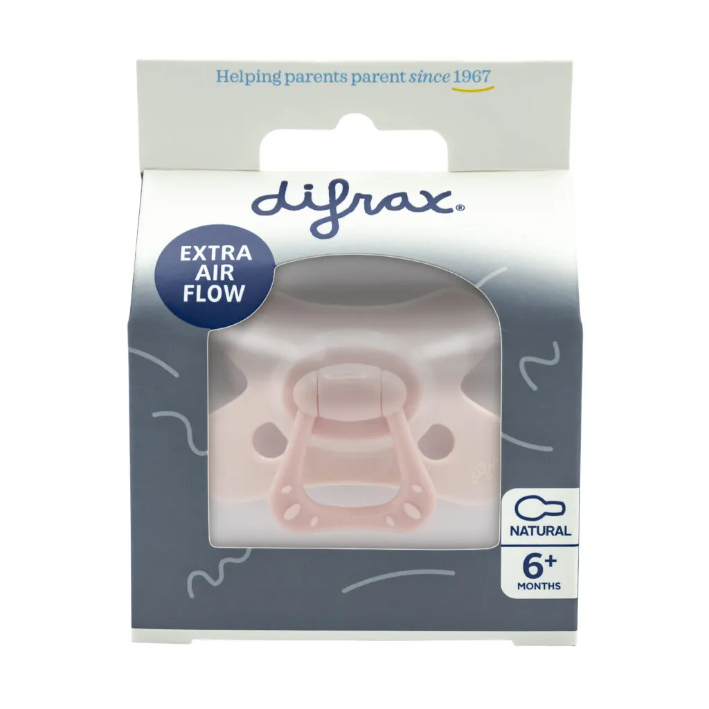 Difrax Fopspeen Natural 6 maand Siliconen Pink (1 stuk)