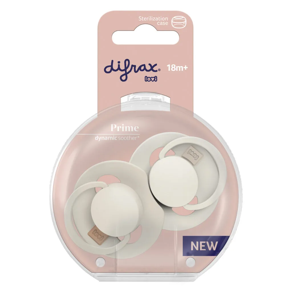 Difrax Lovi Fopspeen 18 maand Ivory/Coconut (2 stuk)