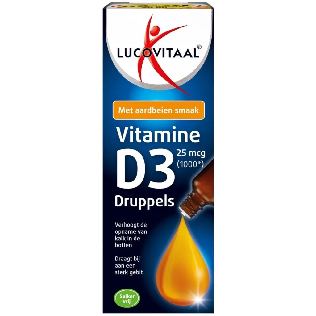 Lucovitaal Vitamine D3 Druppels Aardbeismaak (50 ml)