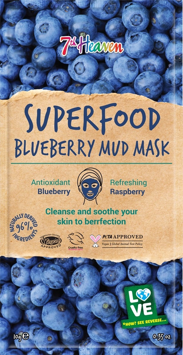 Montagne Jeunesse 7th Heaven Mask Superfood Mud Mask Blueberry (1 stuk)