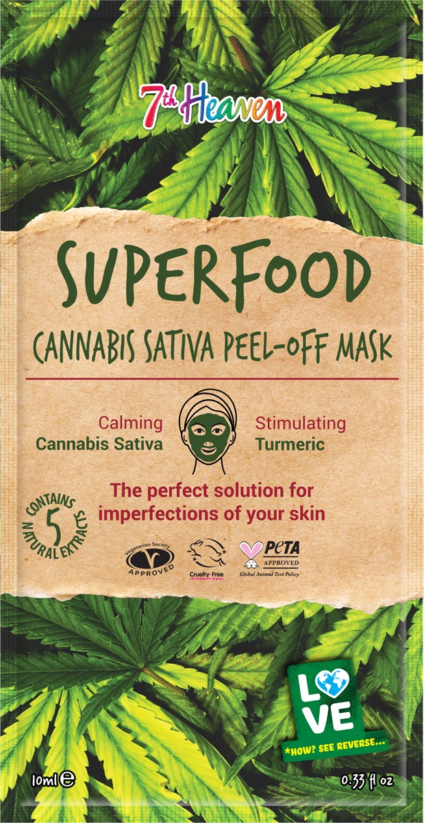 Montagne Jeunesse 7th Heaven Mask Superfood Peel-Off Cannabis Sativa (1 stuk)
