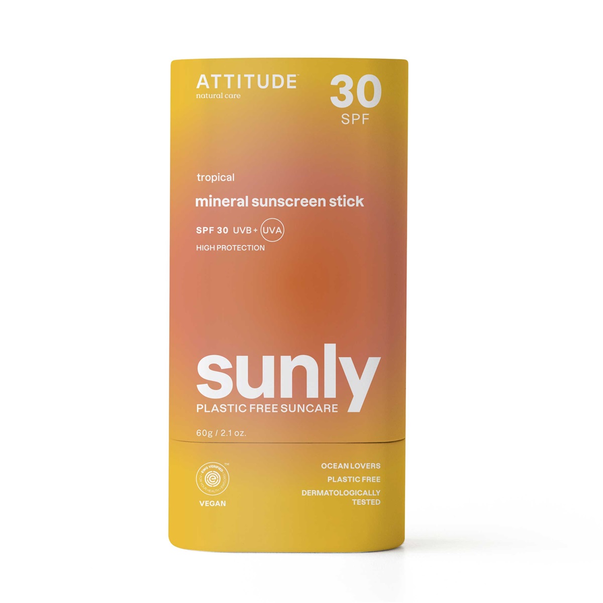 Attitude Sunly Zonnebrandstick SPF30 Tropisch (60 gr)