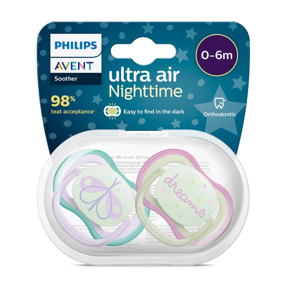 Avent Fopspeen 0-6M Ultra Air Night Vuurvlieg/Droom (2 stuks)