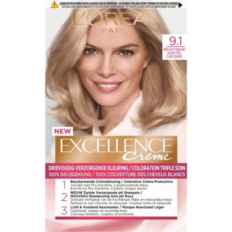 L'Oréal Excellence 9.1 Zeer Licht Asblond (1 stuk)