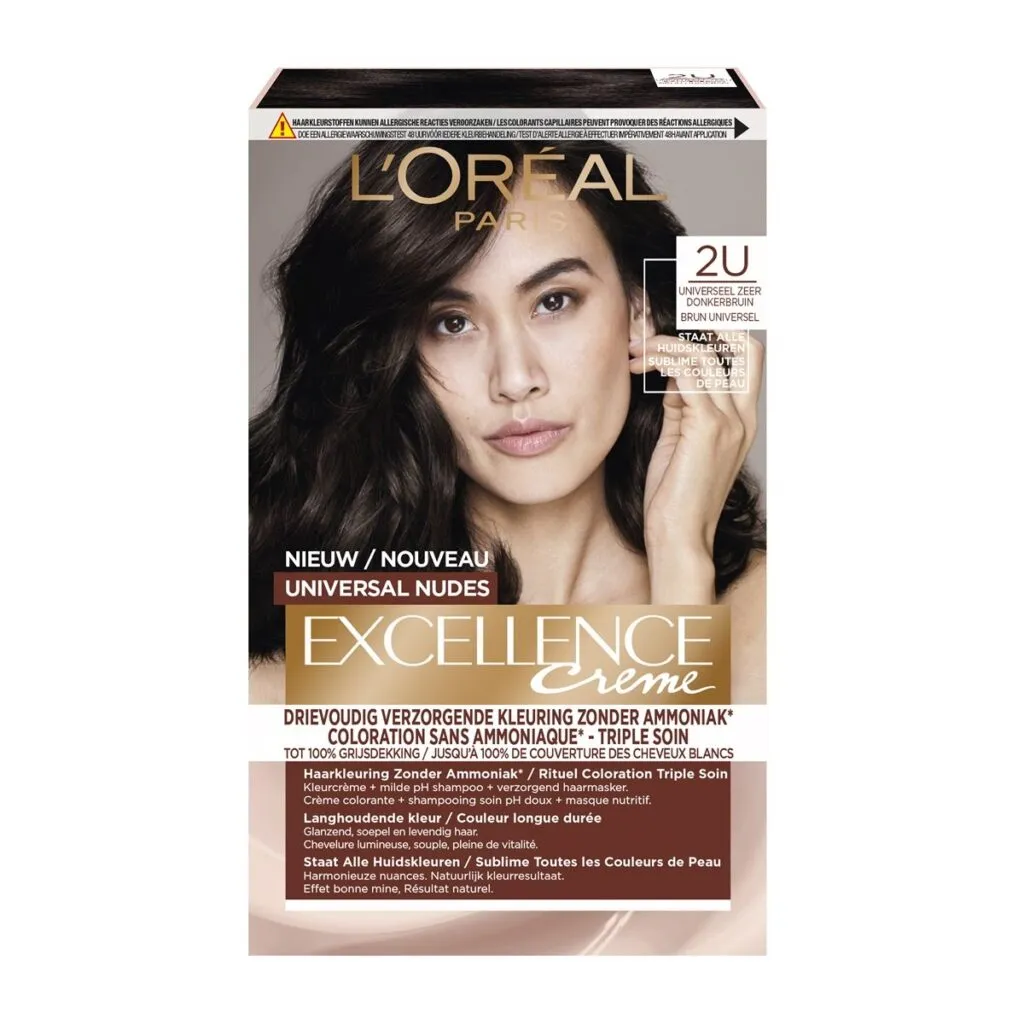 L'Oréal Excellence 2U Universal Nudes Zeer Donkerbruin (1 stuk)