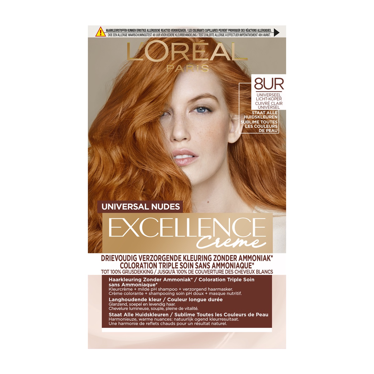 L'Oréal Excellence Creme 8Ur - Uni Licht Koper (1 stuk)