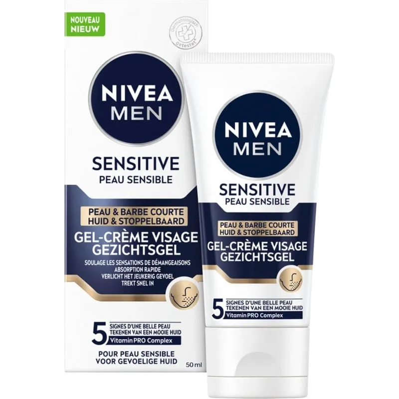 Nivea Men Gezichtsgel Sensitive Huid & Stoppelbaard Tube (50 ml)