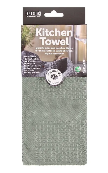 Smart Nature Keukenhanddoek 60X40 Cm. Van 'Jaquard Wafel' Microvezel (1 stuk)