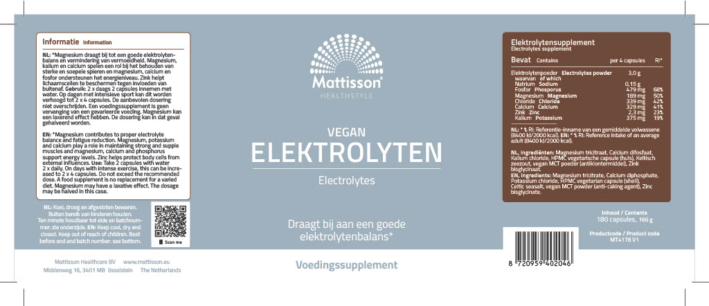 Mattisson Vegan Elektrolyten (180 capsules)