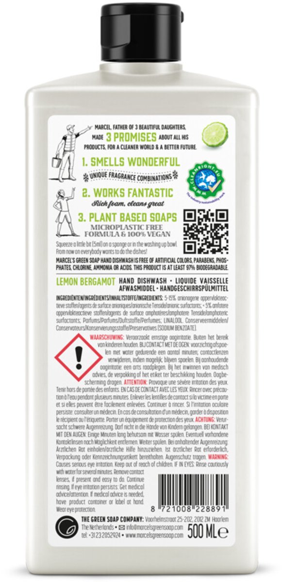 Marcel's Green Soap Afwasmiddel Lemon & Bergamot (500 ml)
