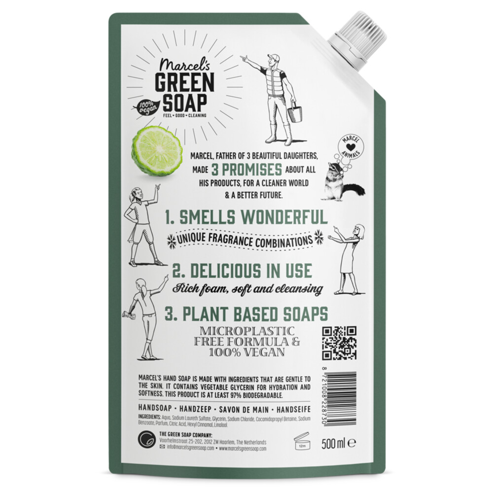 Marcel's Green Soap Handzeep Bergamot & Black Pepper Navulling (500 ml)