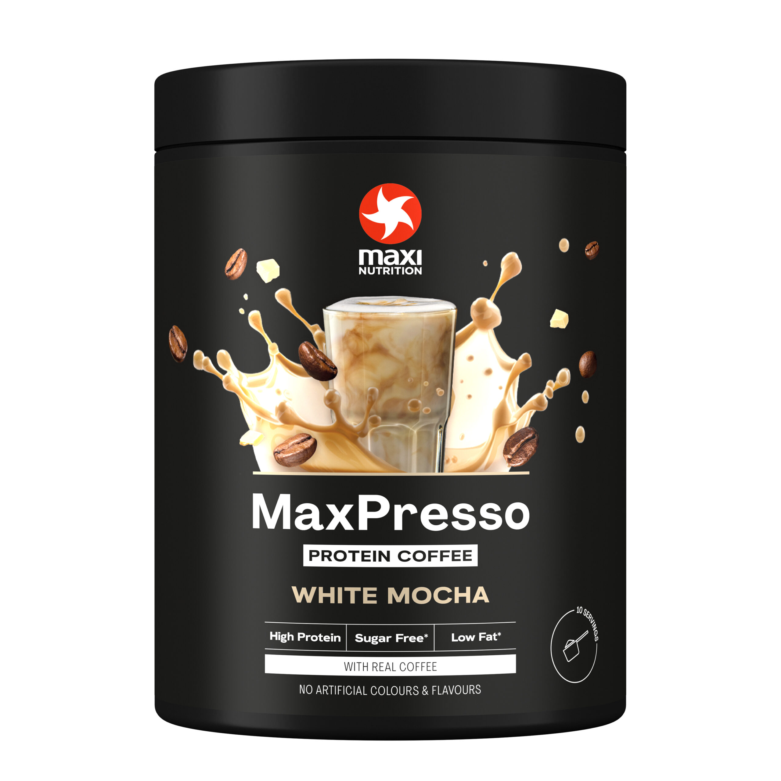 Maxi Nutrition Maxpresso Eiwit Koffie Wittte Chocolade Mokka (300 gr)