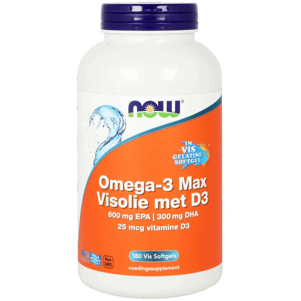 Now Omega-3 Max Visolie Met D3 600 Mg Epa 300 Mg Dha (180 Softgels)