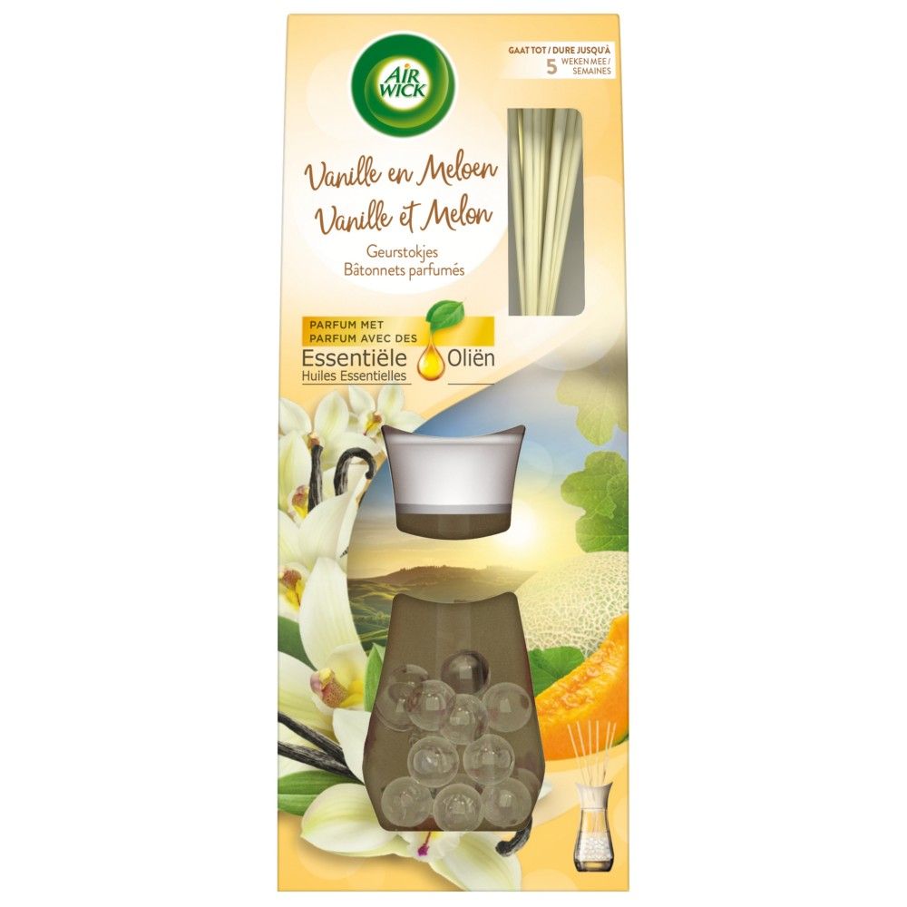 Airwick Geurstokjes Reeds Essential Oils Melon & Vanilla (30 ml)