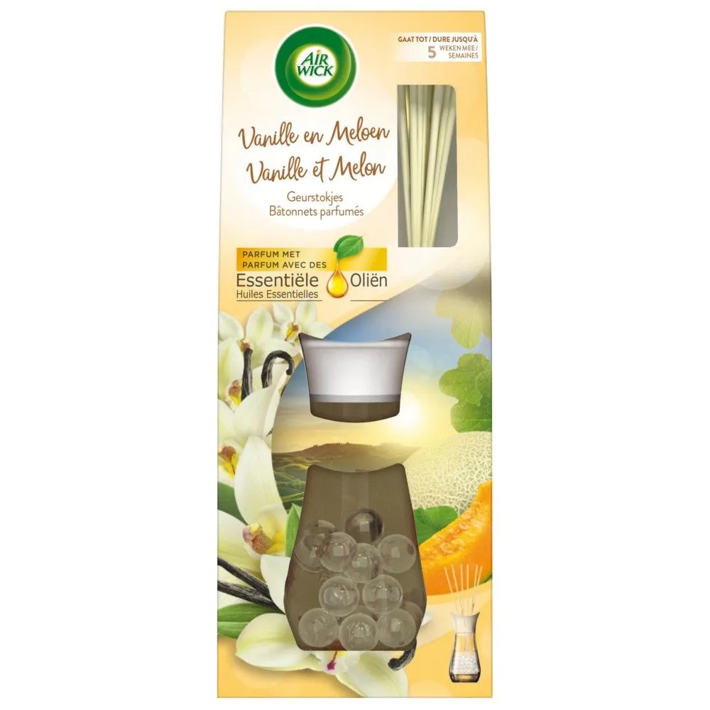 Airwick Geurstokjes Reeds Essential Oils Melon & Vanilla (30 ml)