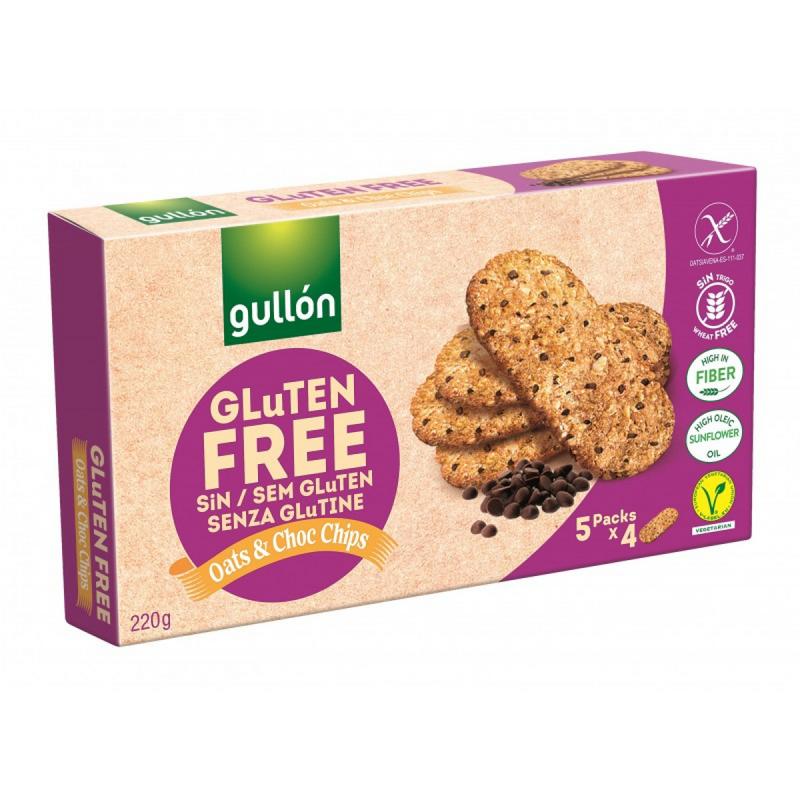 Gullon Oats & Chocolate Chips Glutenvrij (220 gr)