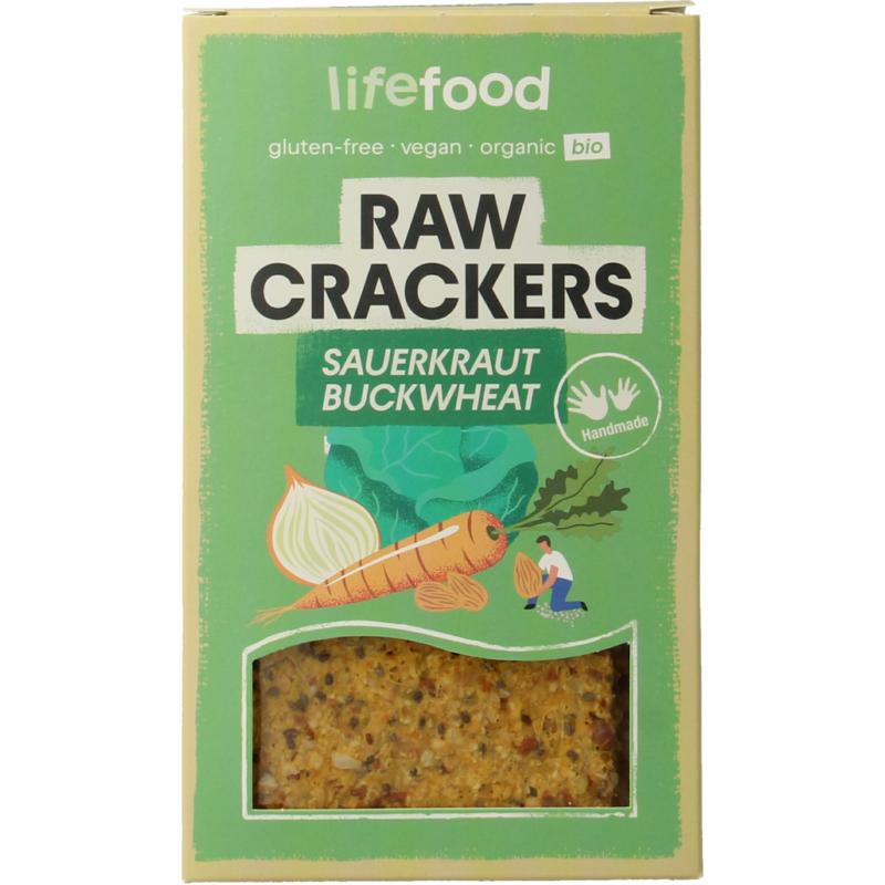 Lifefood Life Crackers Zuurkool Boekweit Raw Bio (90 gr)