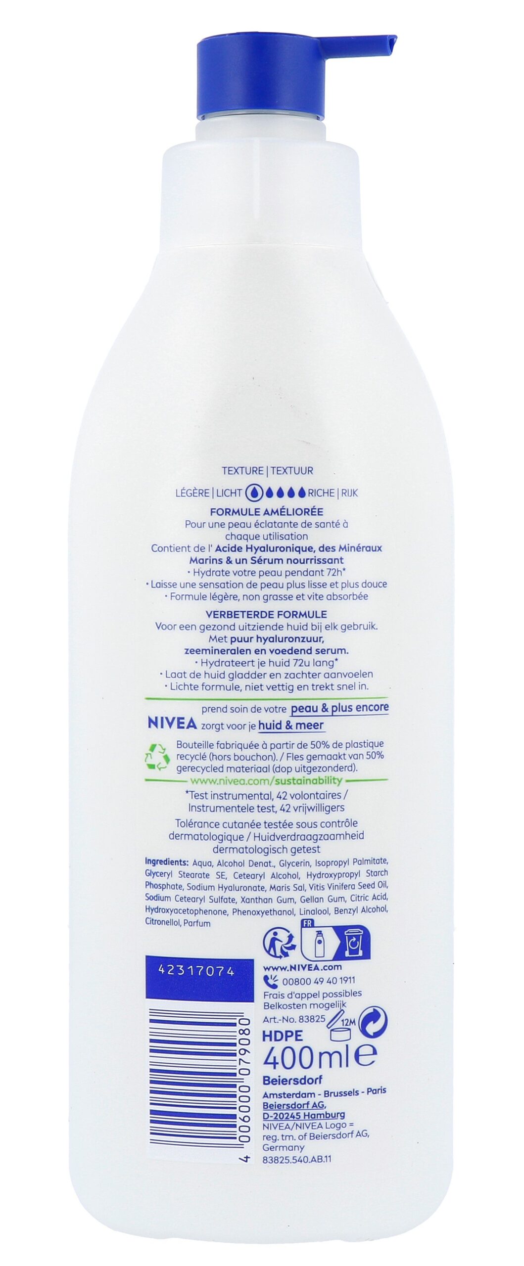 Nivea Express Bodylotion Met Pomp (400 ml)