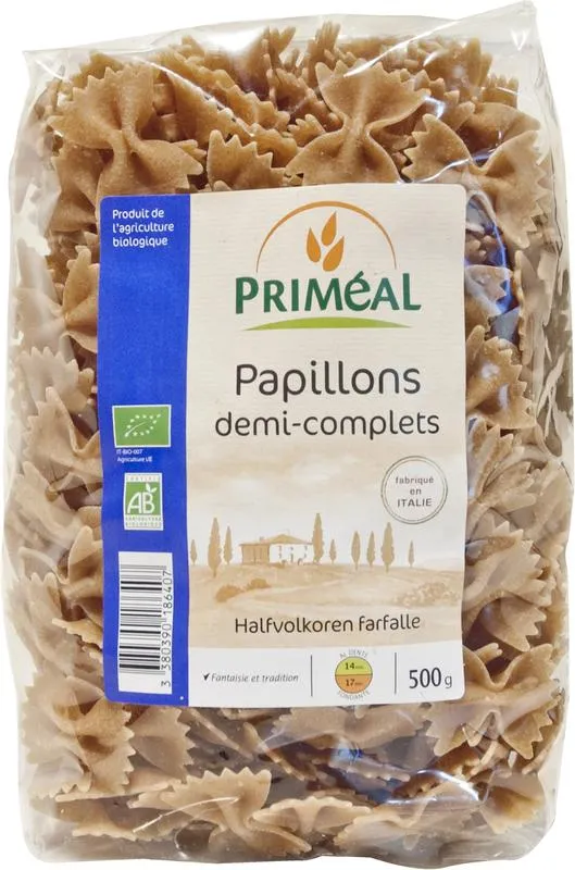 Priméal Halfvolkoren Farfalle Bio (500 gr)