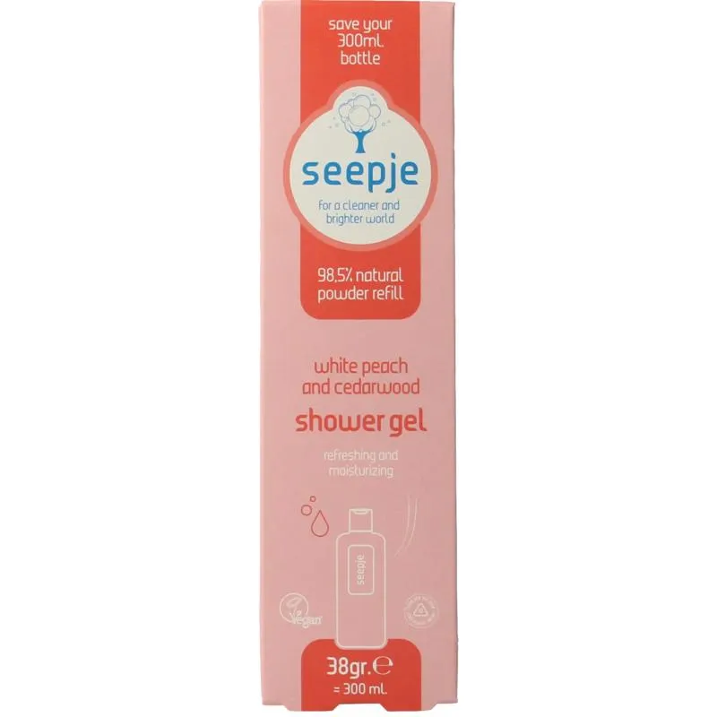 Seepje Showergel White Peach and Cedarwood Navulling (38 gr)