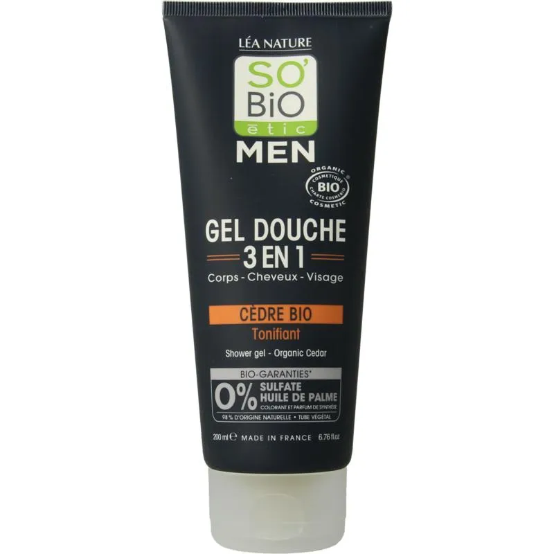 So Bio Etic Showergel For Men 3-in-1 Cedar (200 ml)