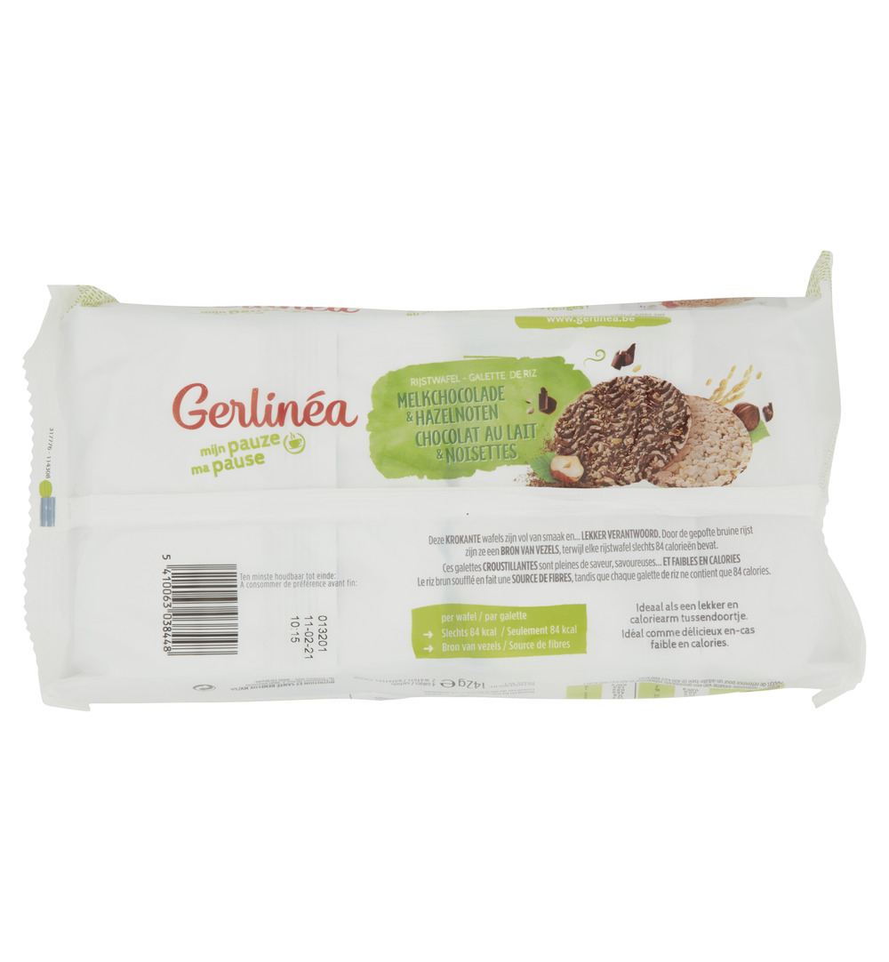 Gerlinéa Rijstwafel Melkchocolade En Hazelnoten (142 gr)