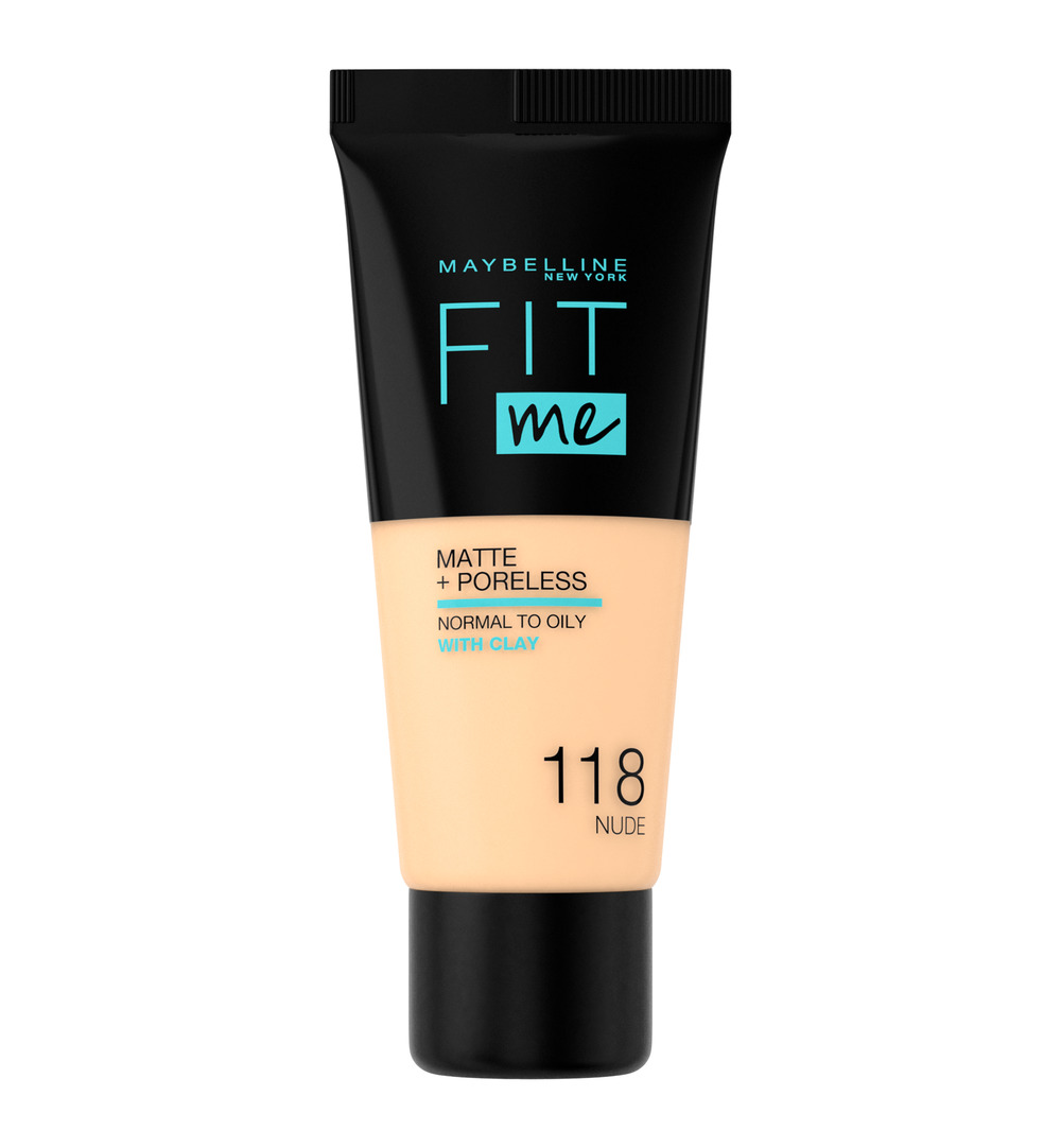 Maybelline New York Fit Me matte & poreless foundation 118 nude (1 stuk)