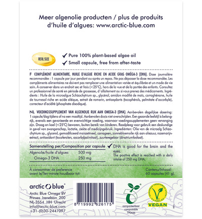 Arctic Blue Omega 3 Algenolie Dha (60 capsules)
