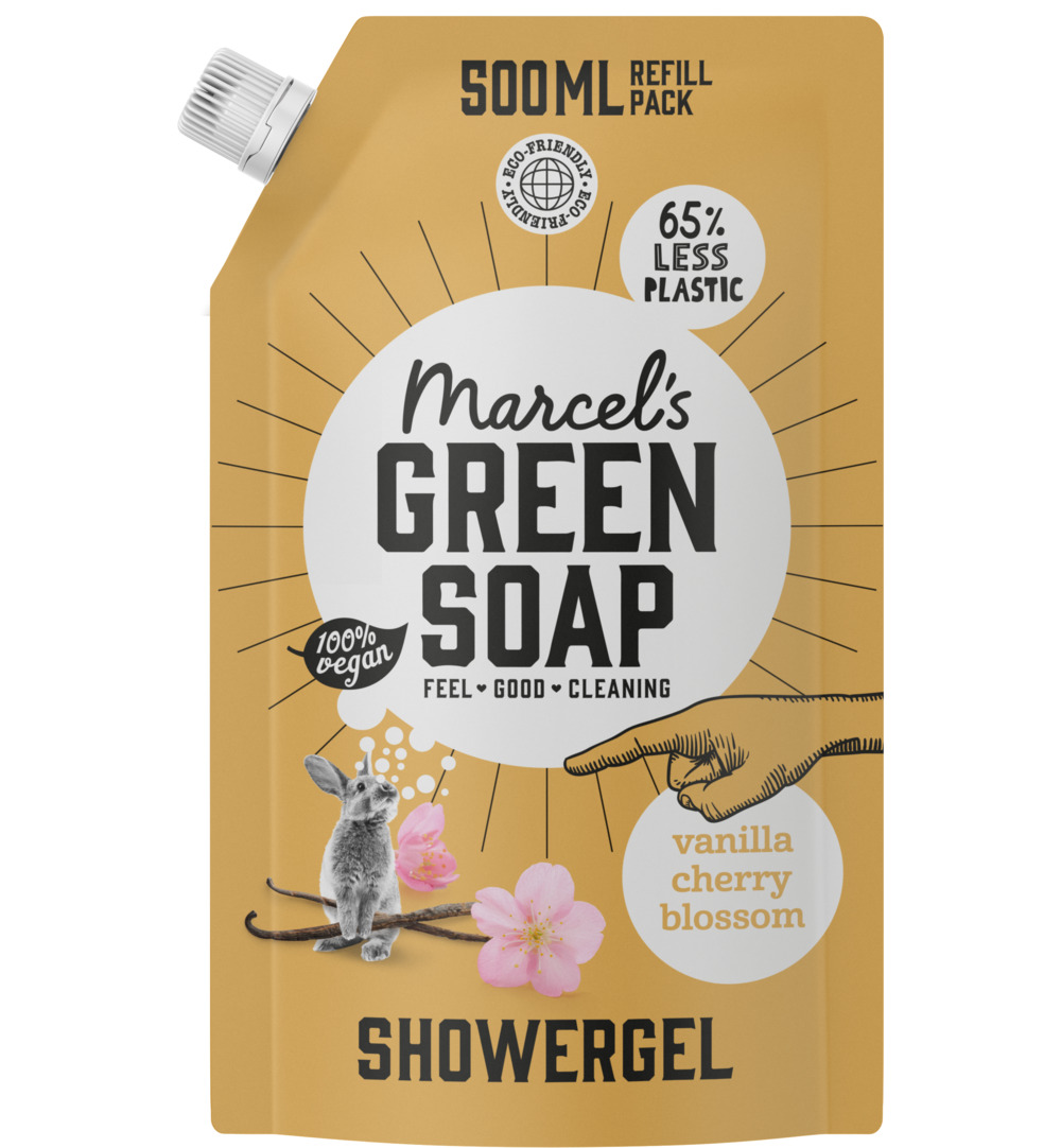 Marcel's Green Soap Shower gel Vanille & Cherry Blossom navul (500 ml)