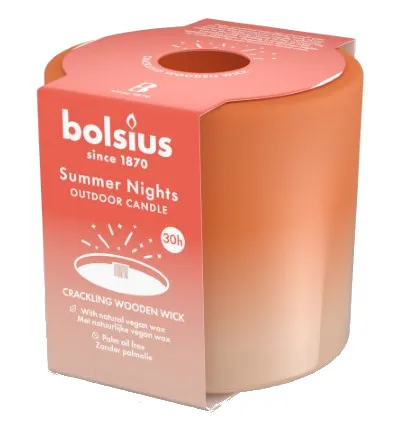 Bolsius Summer Nights glas 80/90 Ivoor (1 stuk)