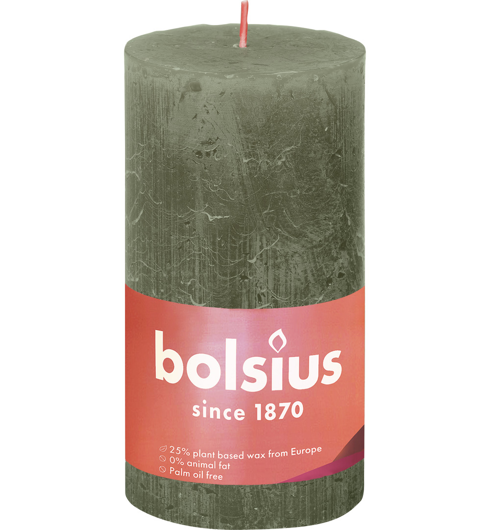 Bolsius Shine Rustiekkaars 130/68 Fresh Olive (1 stuk)