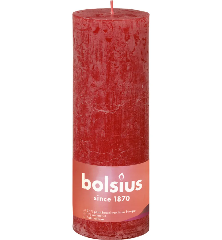 Bolsius Shine Rustiekkaars 190/68 Delicate Red (1 stuk)