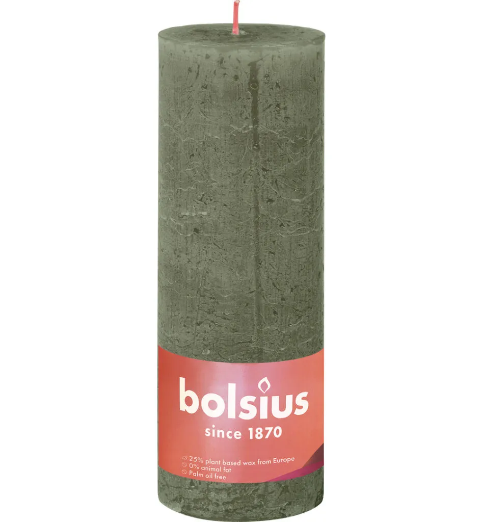 Bolsius Shine Rustiekkaars 190/68 Fresh Olive (1 stuk)