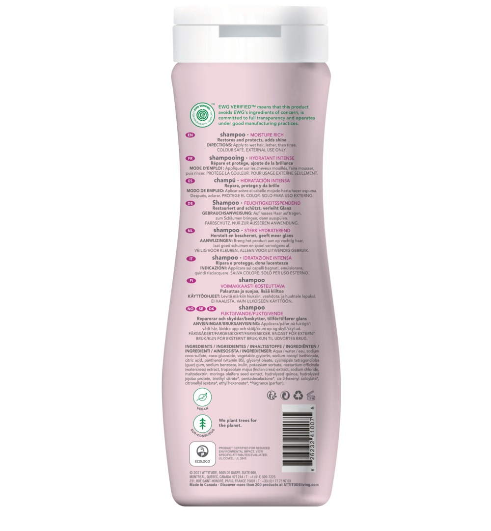 Attitude Super Leaves Shampoo hydraterend (473 ml)
