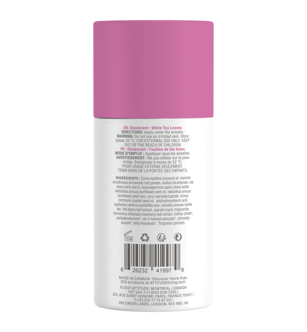 Attitude Super Leaves Deodorant white tea leaves (85 gr) - image 2