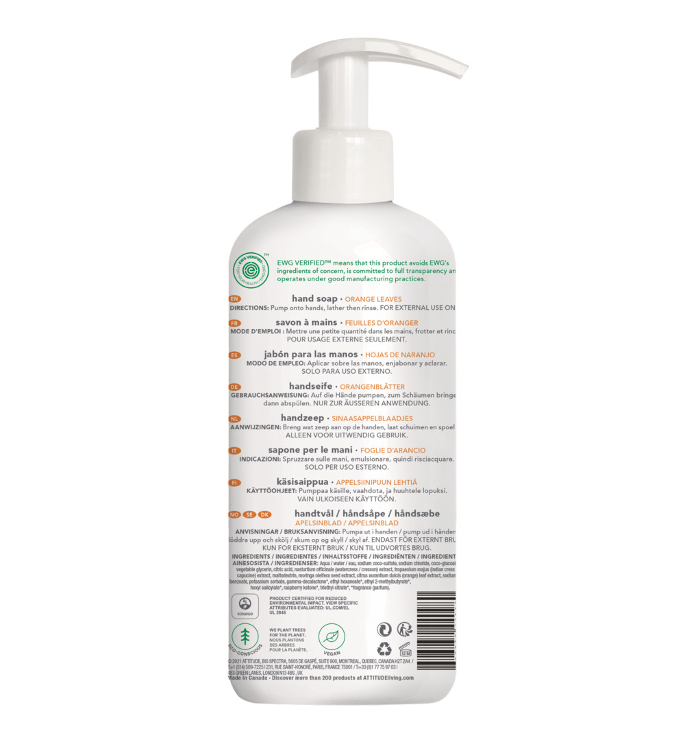 Attitude Super Leaves Handzeep orange leaves (473 ml)